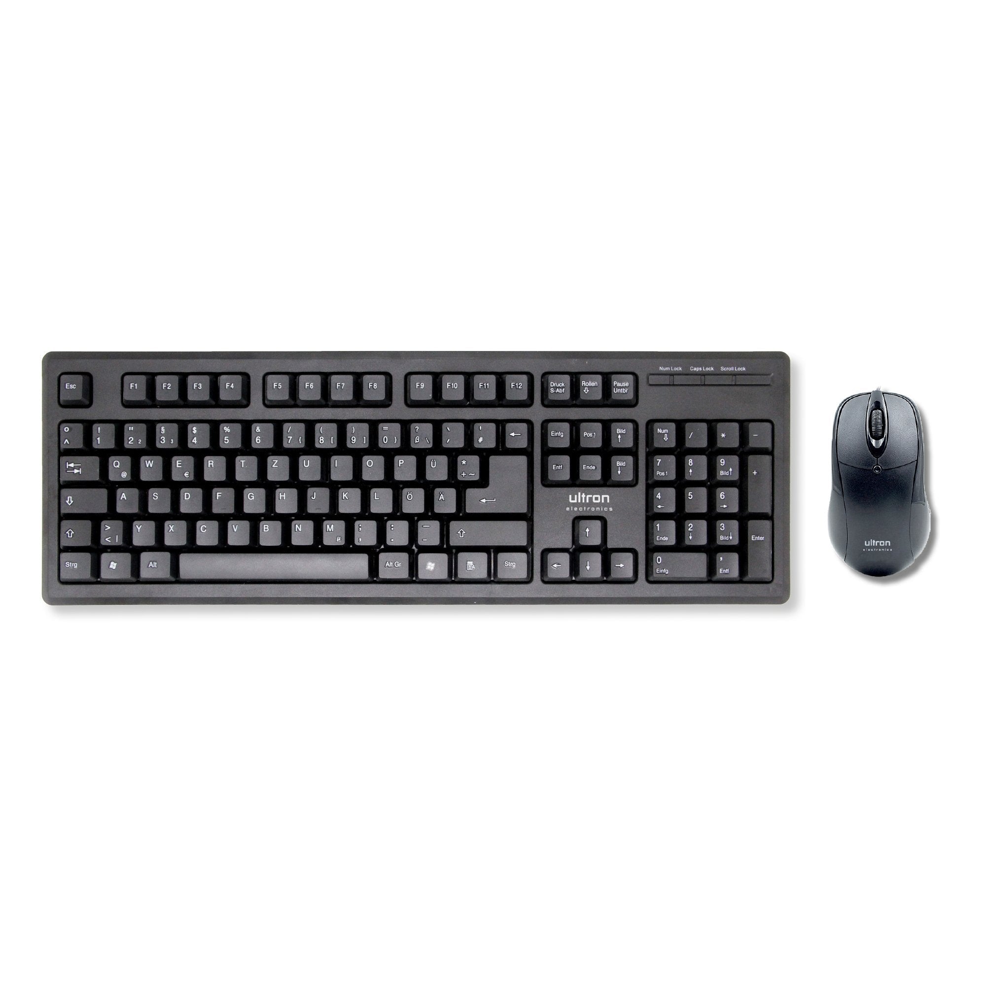 Teclado Alemán Ultron Umc-200 Ratón Incluido Universal Usb Qwertz Negro