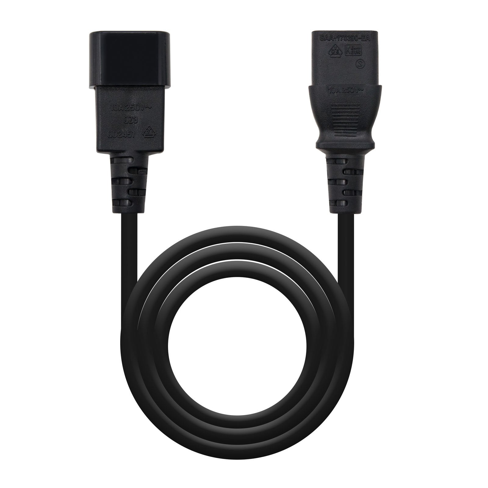 EAN 8433281005044 - Nanocable 10.22.0202 cable de transmisión Negro 1,5 m C14 acoplador C13 acoplador imagen 1