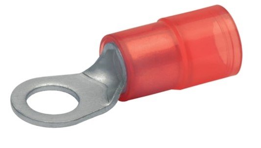 Klau Isolierter Quetschcableschuh 6525 10qmm Galv. Verzinkt Ringform Rot