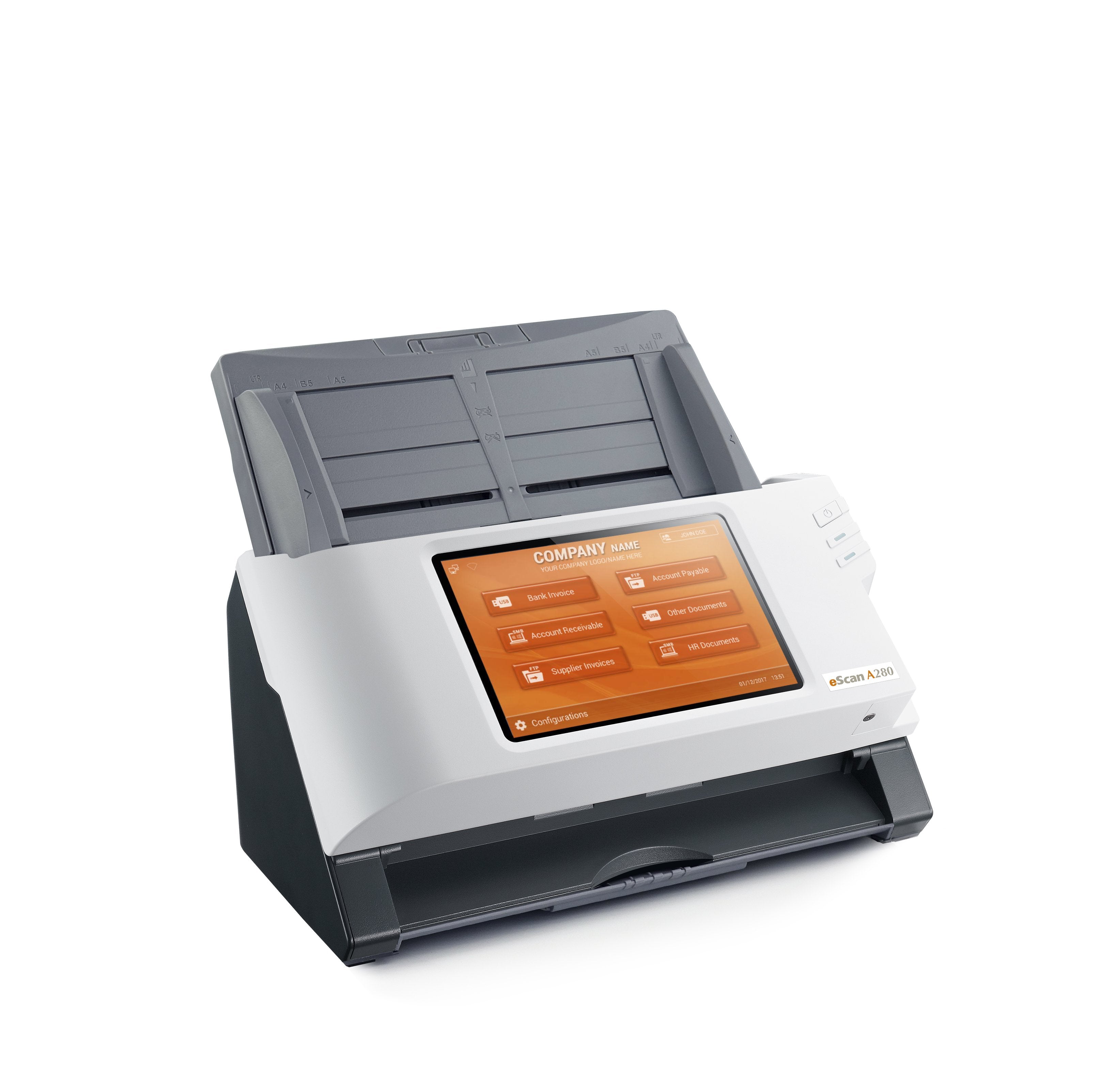 Plustek Escan A280 Enterprise 600 X 600 Dpi Escáner Con Alimentador Automático De Documentos (Adf) Negro, Blanco A4