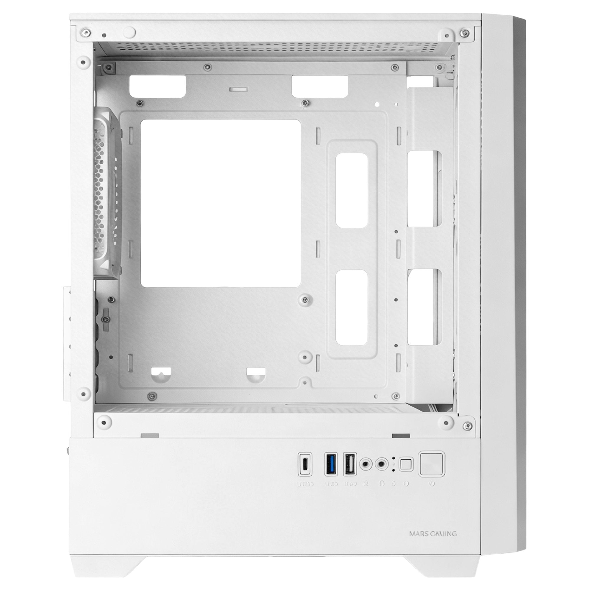 Caja Pc Micro Atx Mars Gaming Mc-Vectorw Gpu Max 282mm Cristal Templado Mesh Argb Usb-C Blanco