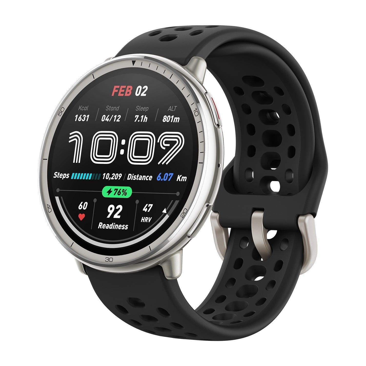 EAN 6970100377712 - Amazfit Active 2 3,35 cm (1.32") AMOLED 43.9 mm Digital 466 x 466 Pixeles Pantalla táctil Plata GPS (saté imagen 3
