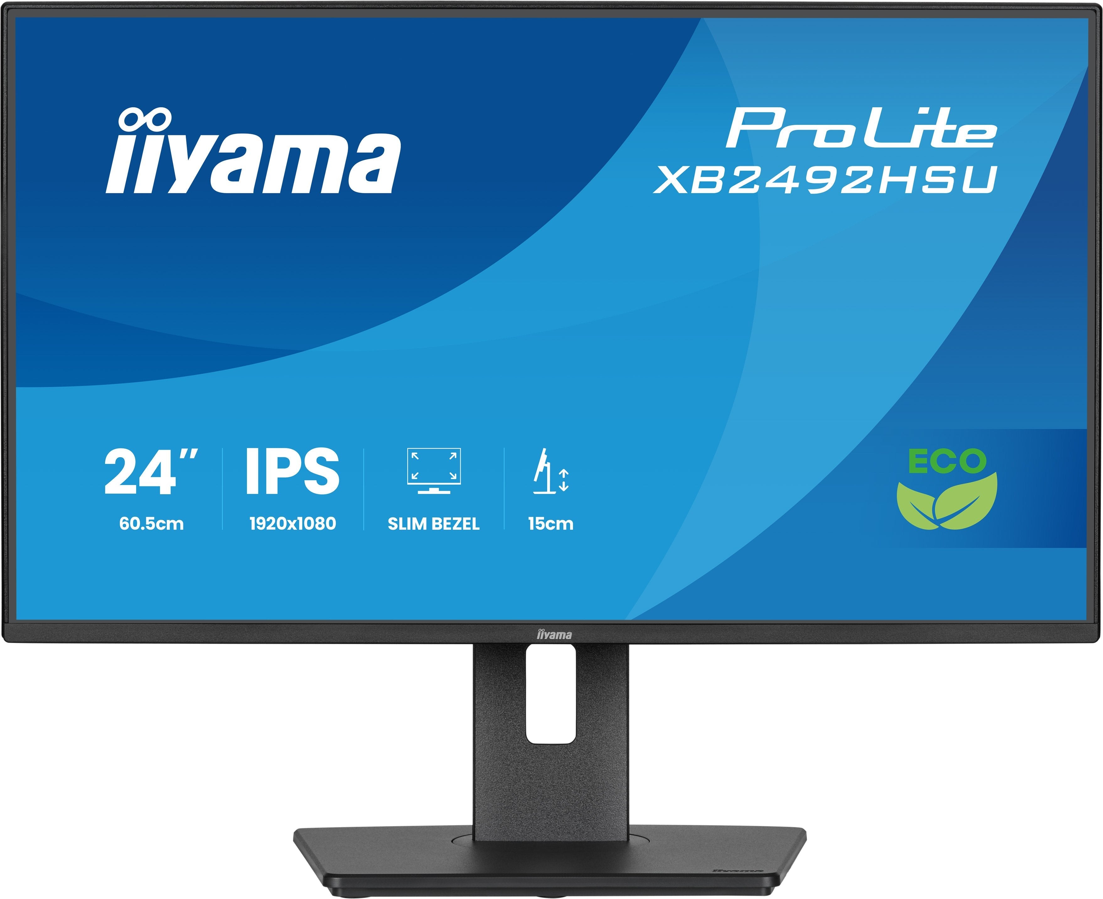 Iiyama Prolite Xb2492hsu-B1 (60.5 Cm (24 Zoll), Negro (Matt), Fullhd, Ips, Hdmi, Dp, Usb-Hub, Verstellbarer Standfuss, 120hz Panel) Xb2492hsu-B1