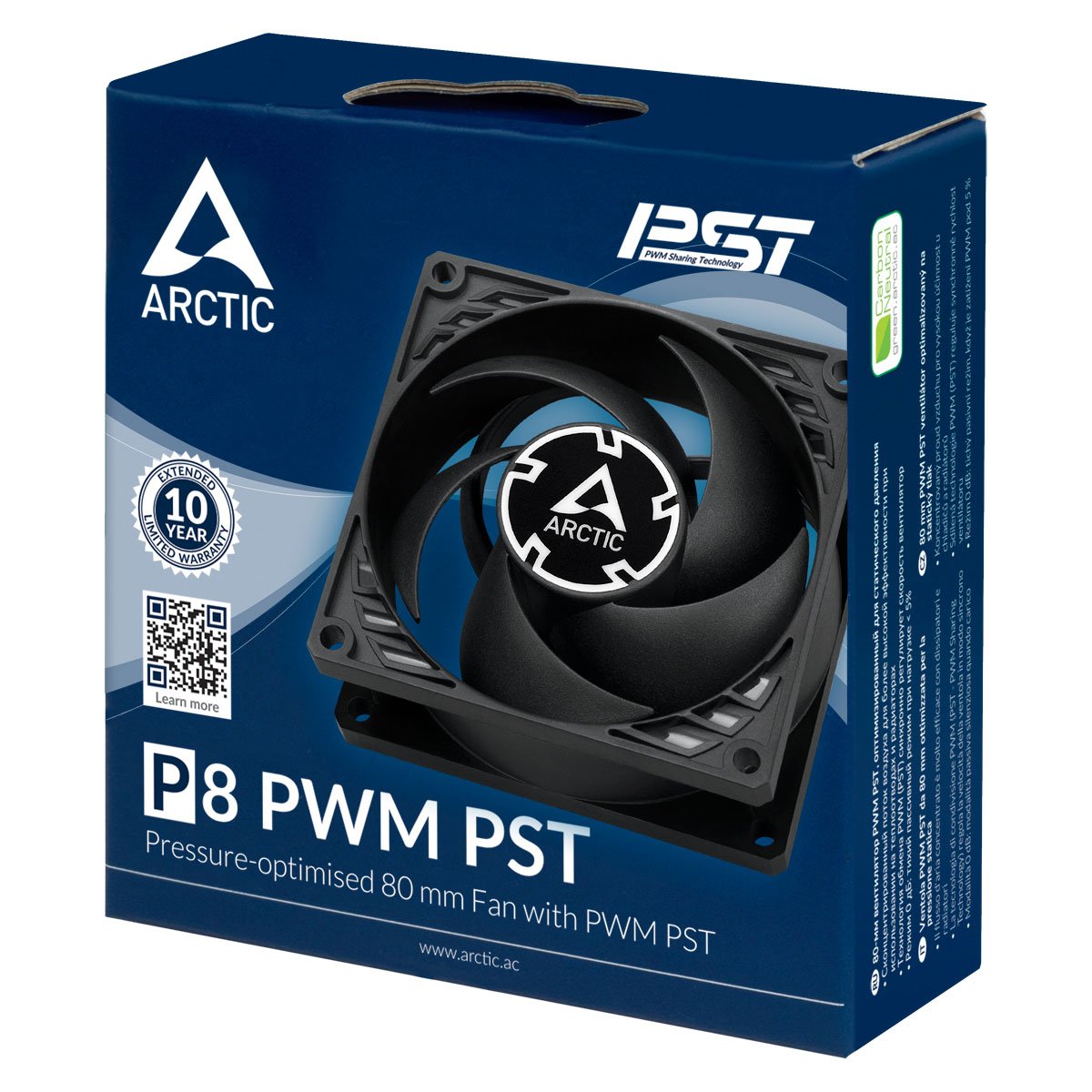 Ventilador Arctic P8 Pwm Pst Negro 80mm