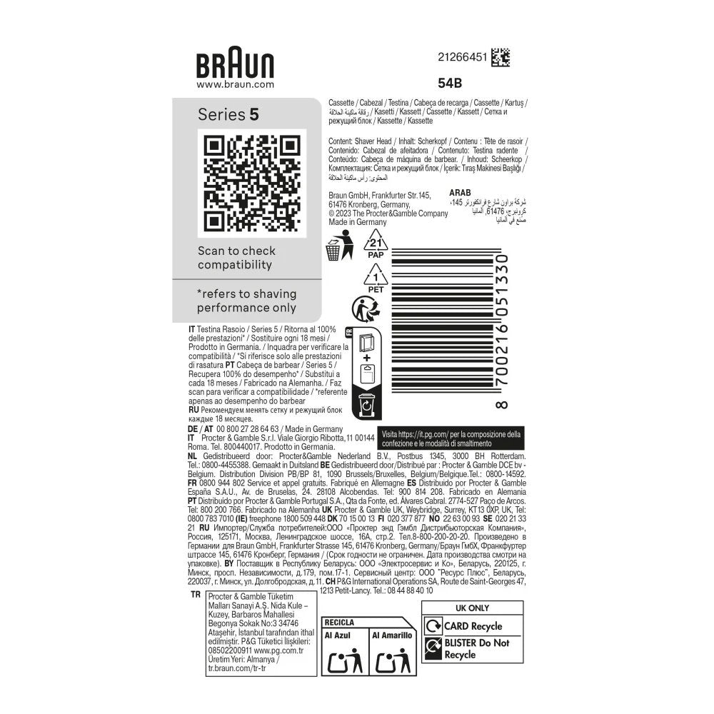 EAN 8700216051330 - Braun Series 5 54 B Cabezal para afeitado imagen 2