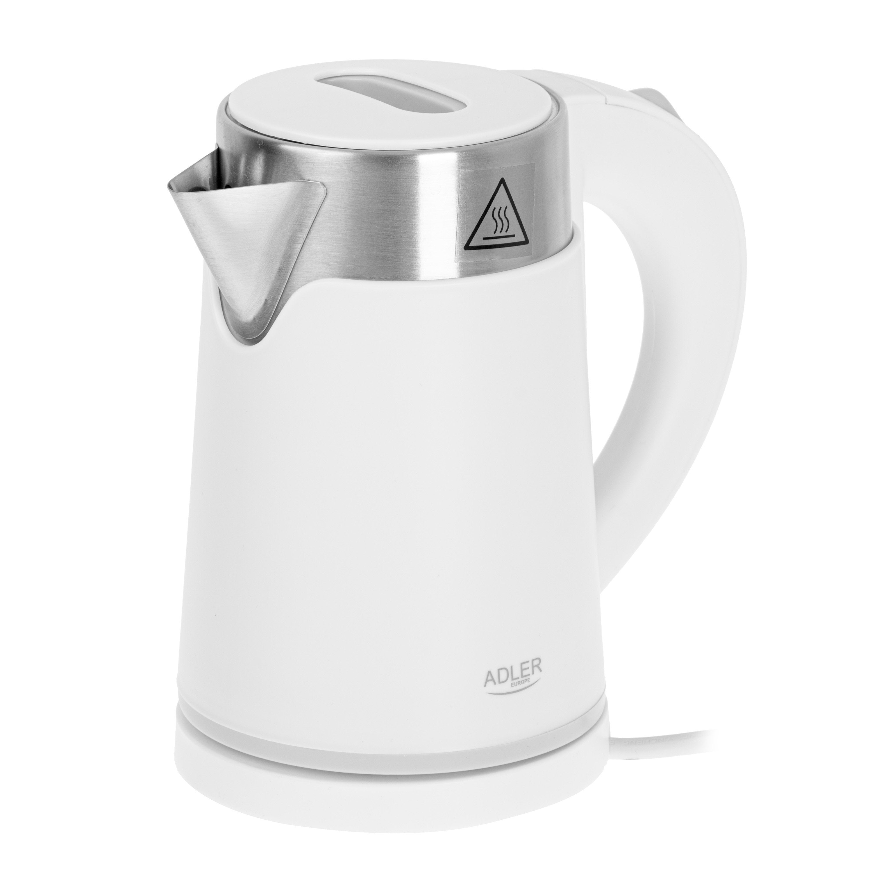 EAN 5903887809665 - Adler AD 1372W tetera eléctrica 0,6 L 800 W Metálico, Blanco imagen 3