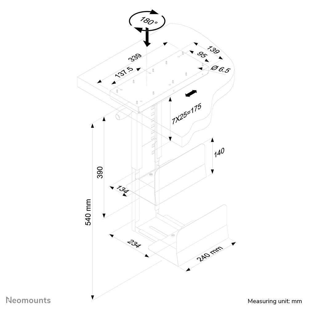 EAN 8717371441401 - Neomounts CPU-D250BLACK soporte de CPU Soporte de CPU para instalación en escritorio Negro imagen 3