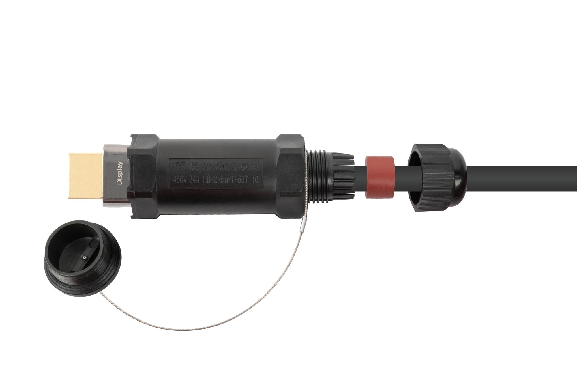 Python Aoc Hybrid High-Speed Hdmi® 2.0b Stahlarmiert 4k @60hz Schwarz 30m
