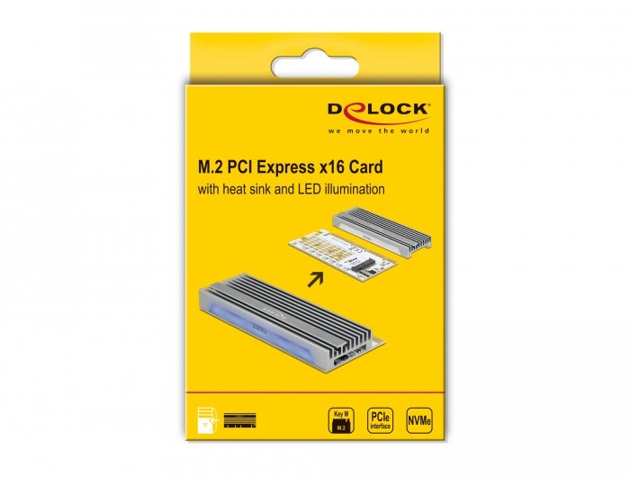 Pci Express X16 (X4 X8) Karte Zu 1 X Nvme M.2 Key M Mit Led Beleuchtung
