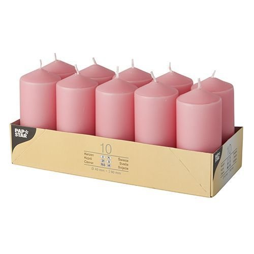 Candle Papstar Stumpenkerzen 9 Cm Rosa