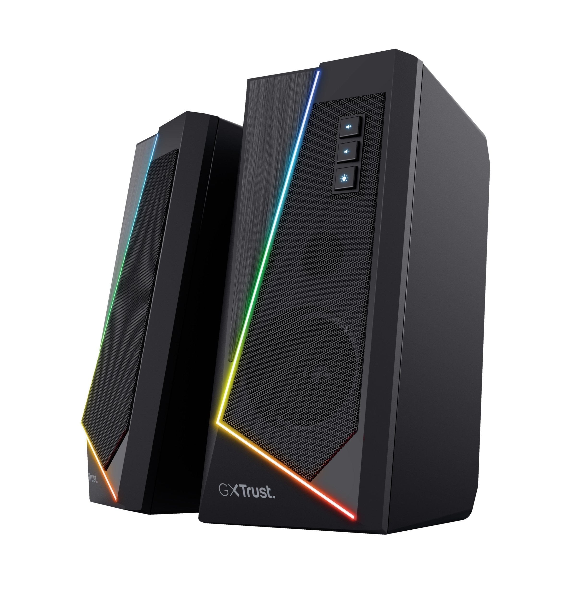 Altavoces Trust 2.0 Zoxa Rgb 6w Rms 12w Max 6 Modos Iluminacion Autoalimentado Usb Led Color Negro 24070