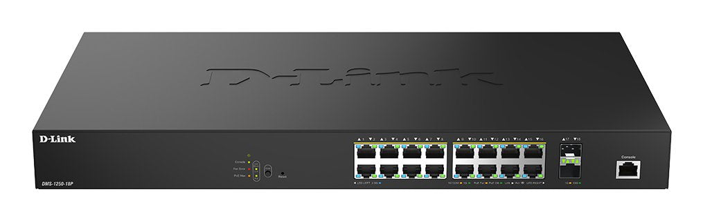 EAN 790069476655 - D-Link DMS-1250-18P/E switch Gestionado L2 2.5G Ethernet (100/1000/2500) Energía sobre Ethernet (PoE) Negr imagen 1