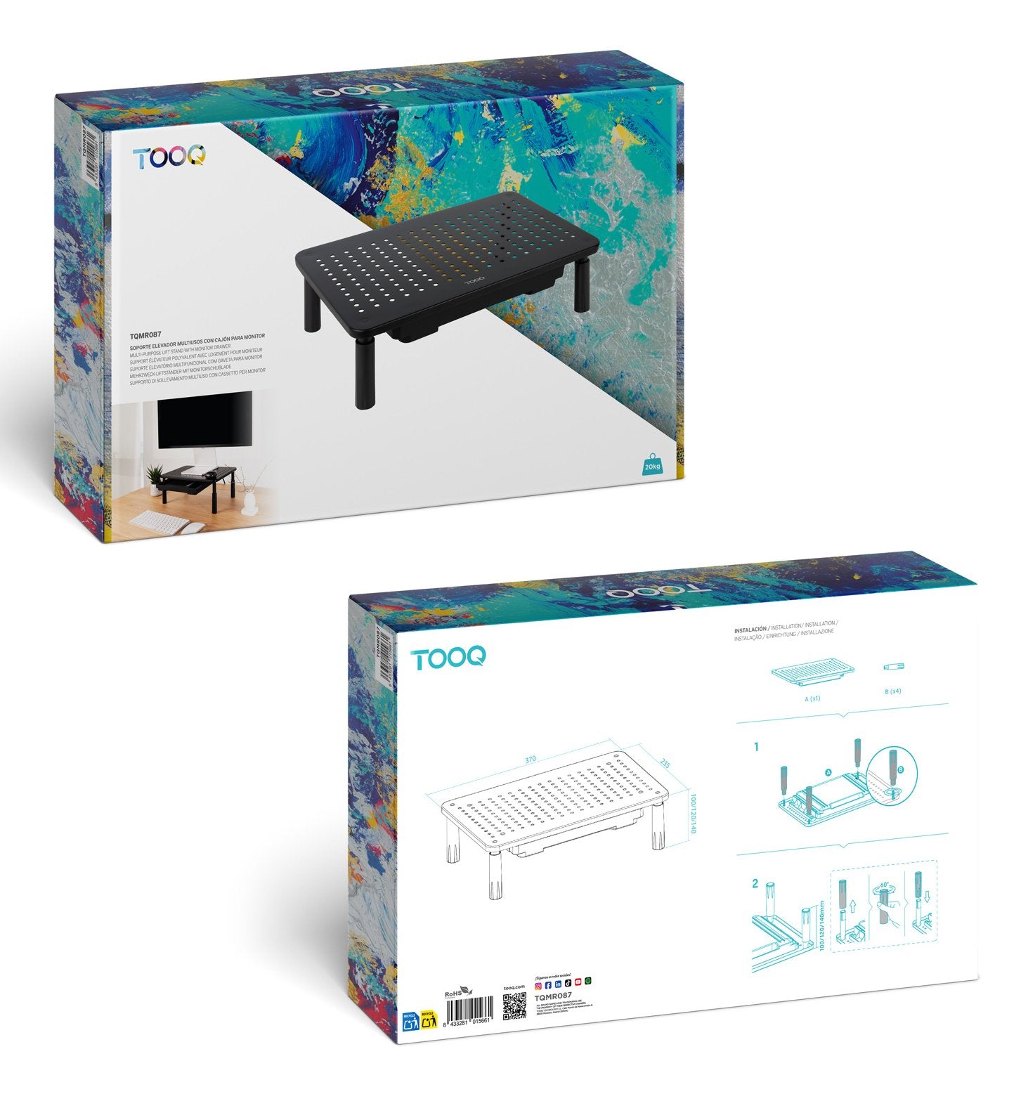 EAN 8433281015661 - TooQ TQMR087 soporte para monitor Escritorio imagen 8