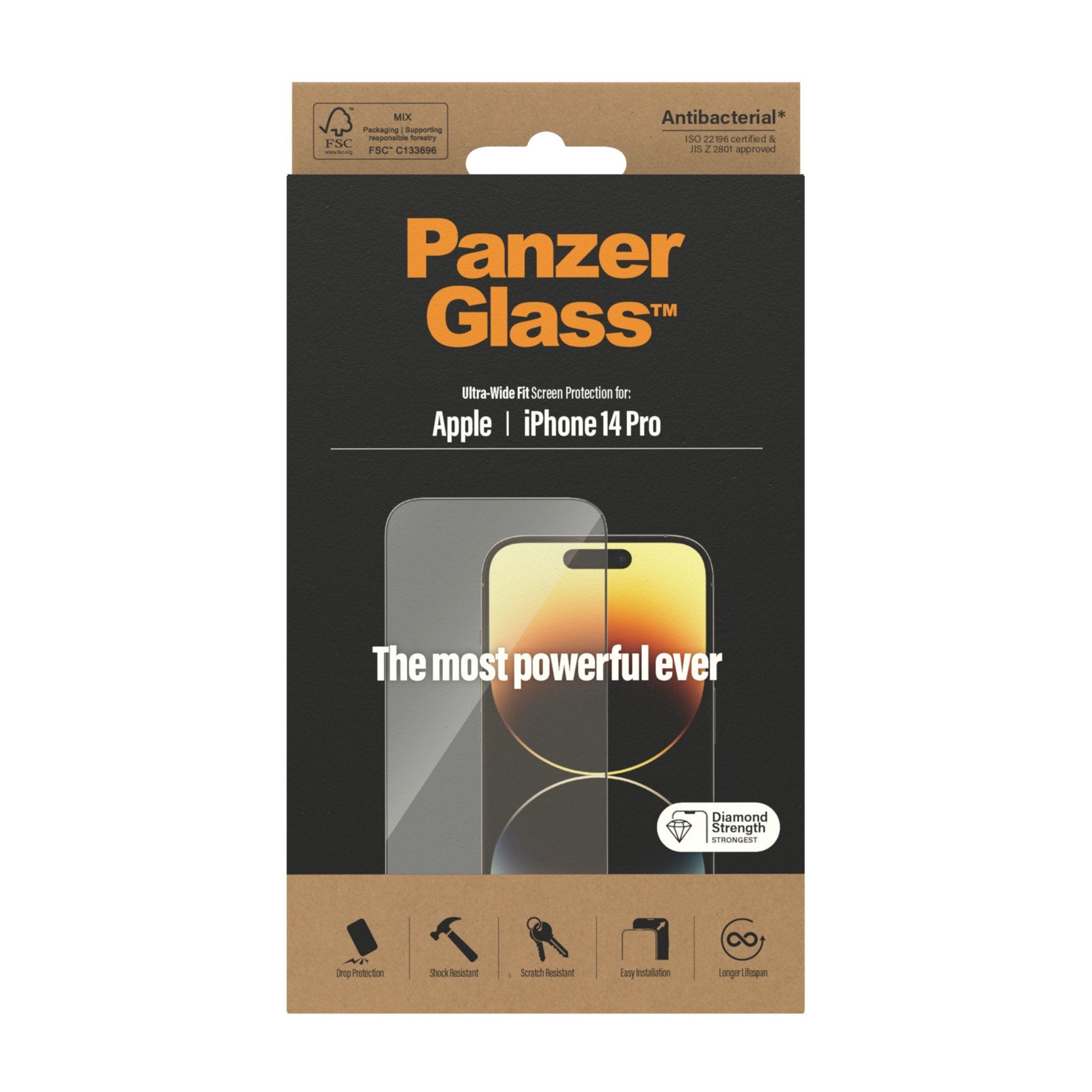Panzerglass Ultra Wide Fit Protector De Pantalla, Película Protectora Transparente, Iphone 14 Pro 5711724027727