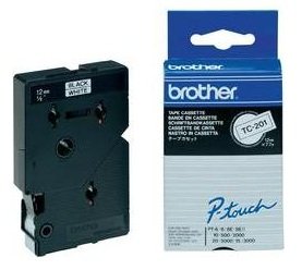 EAN 4977766051651 - Brother Gloss Laminated Labelling Tape - 12mm, Black/White, 10-pk cinta para impresora de etiquetas TC imagen 1
