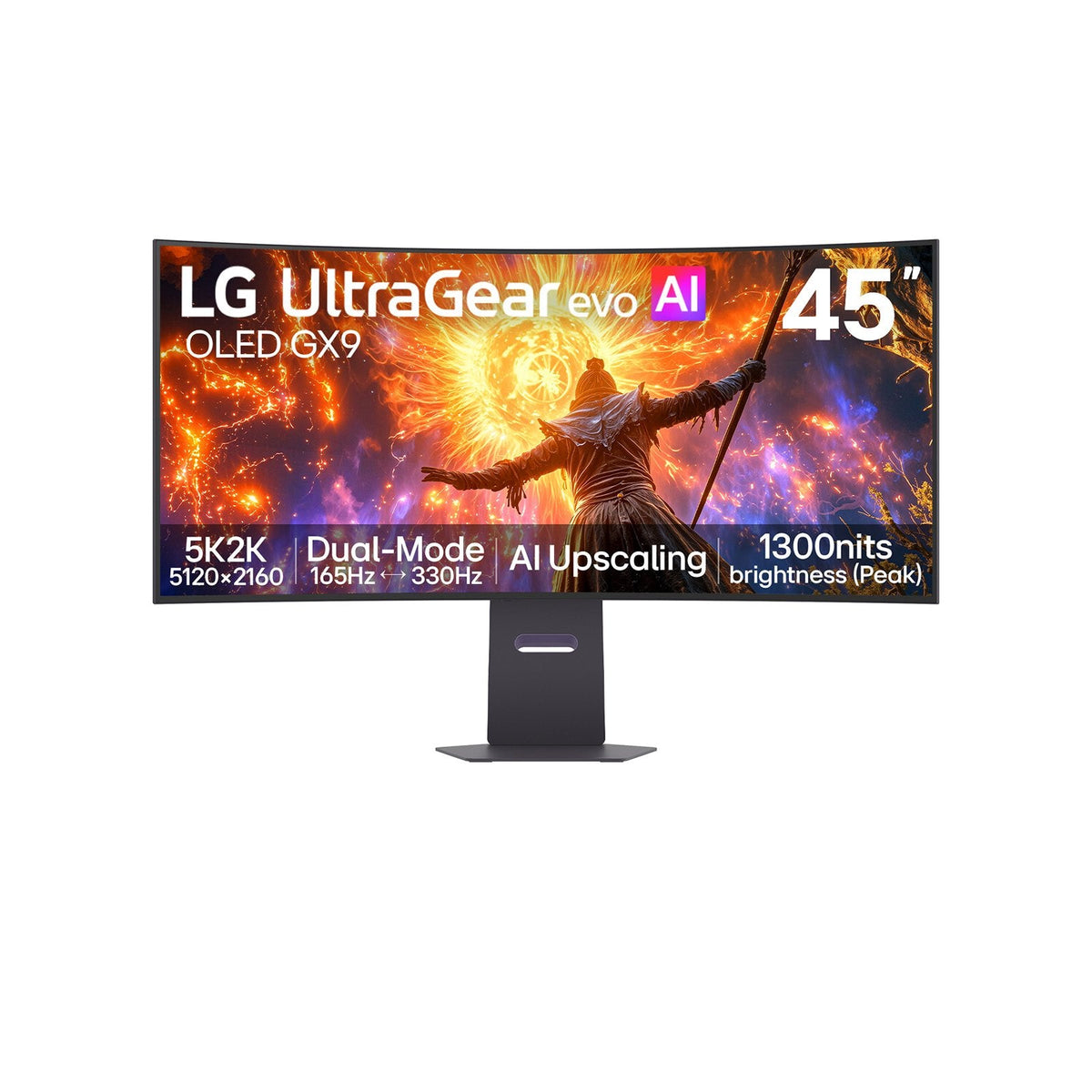 Monitor Lg 45gx950b-B 45" Ultragear Evo Gx9, 5k2k Oled Curved 21:9 5120x2160 0.03ms Hdmi Displayport, Usb-C, Headphone Out