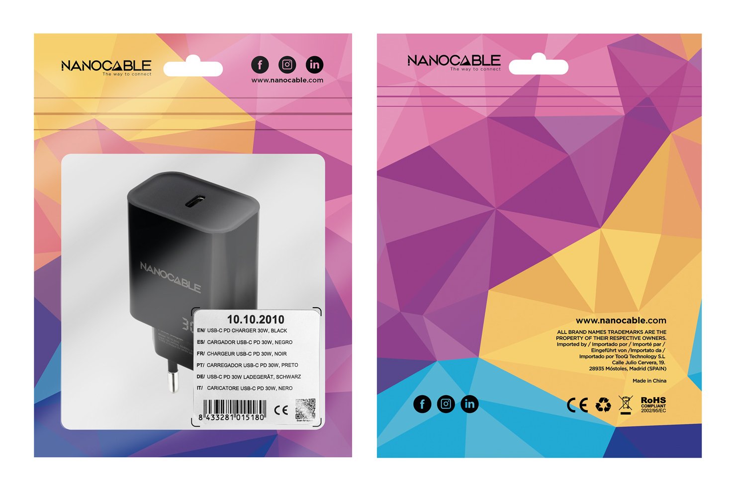 Cargador Usb-C Pd 30w Negro