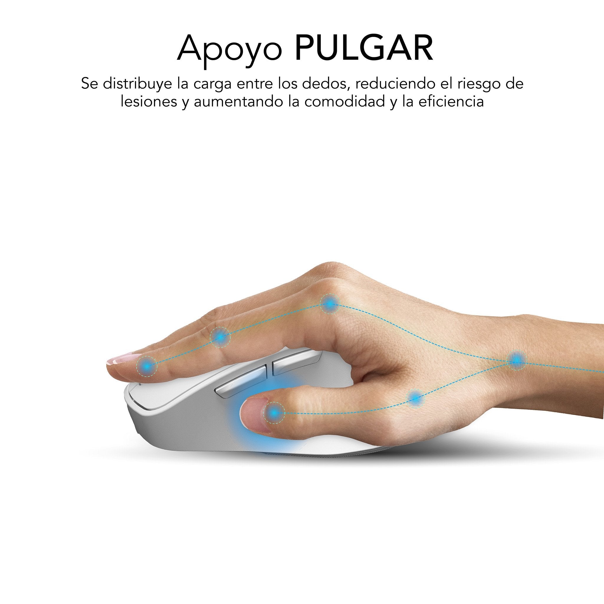 Raton Subblim Confort Ergo Dual Inalambrico Bluetooth, Usb 2.4ghz 2400dpi - 5 Botones - Uso Diestro - Blanco