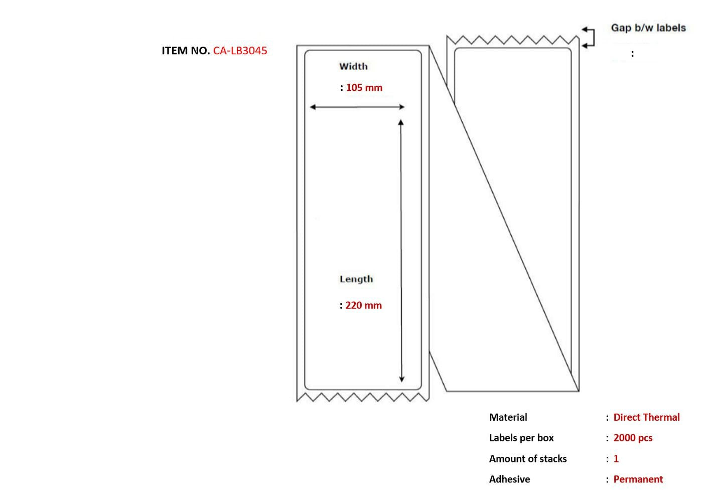 EAN 5706998986320 - Capture CA-LB3045 etiqueta de impresora Blanco imagen 1