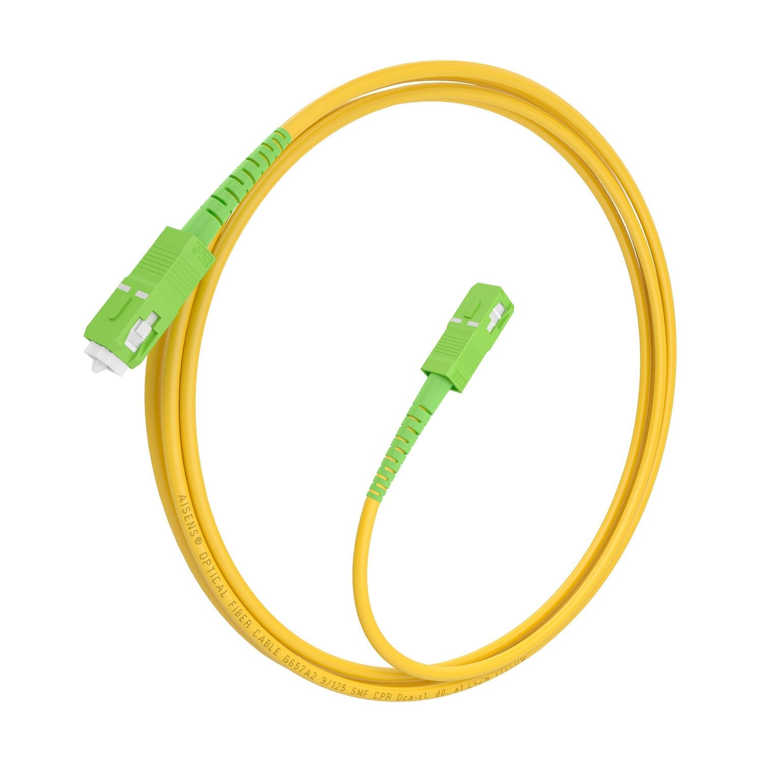 Aisens Cable Fibra Óptica Latiguillo G657a2 3.0 9/125 Smf Simplex Cpr Dca Lszh, Sc/Apc-Sc/Apc, Amarillo, 3.0m