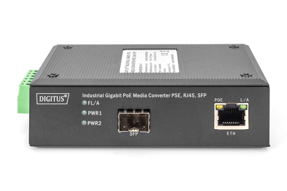 Digitus Convertidor Industrial Gigabit Media Rj45 Sfp Poe Pse