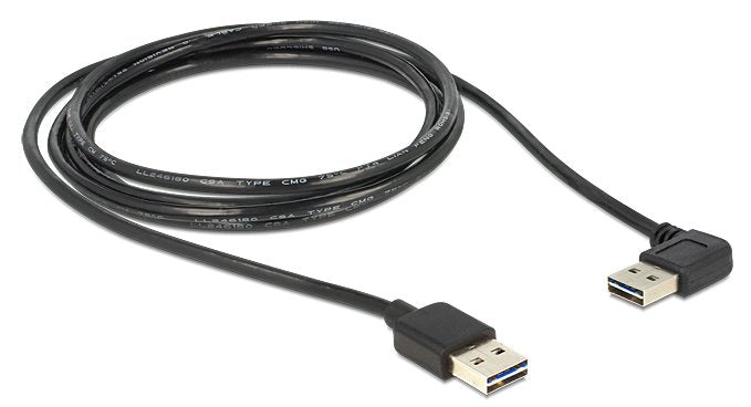 Delock Cable Easy-Usb 2.0 Tipo-A M/M 3m Negro