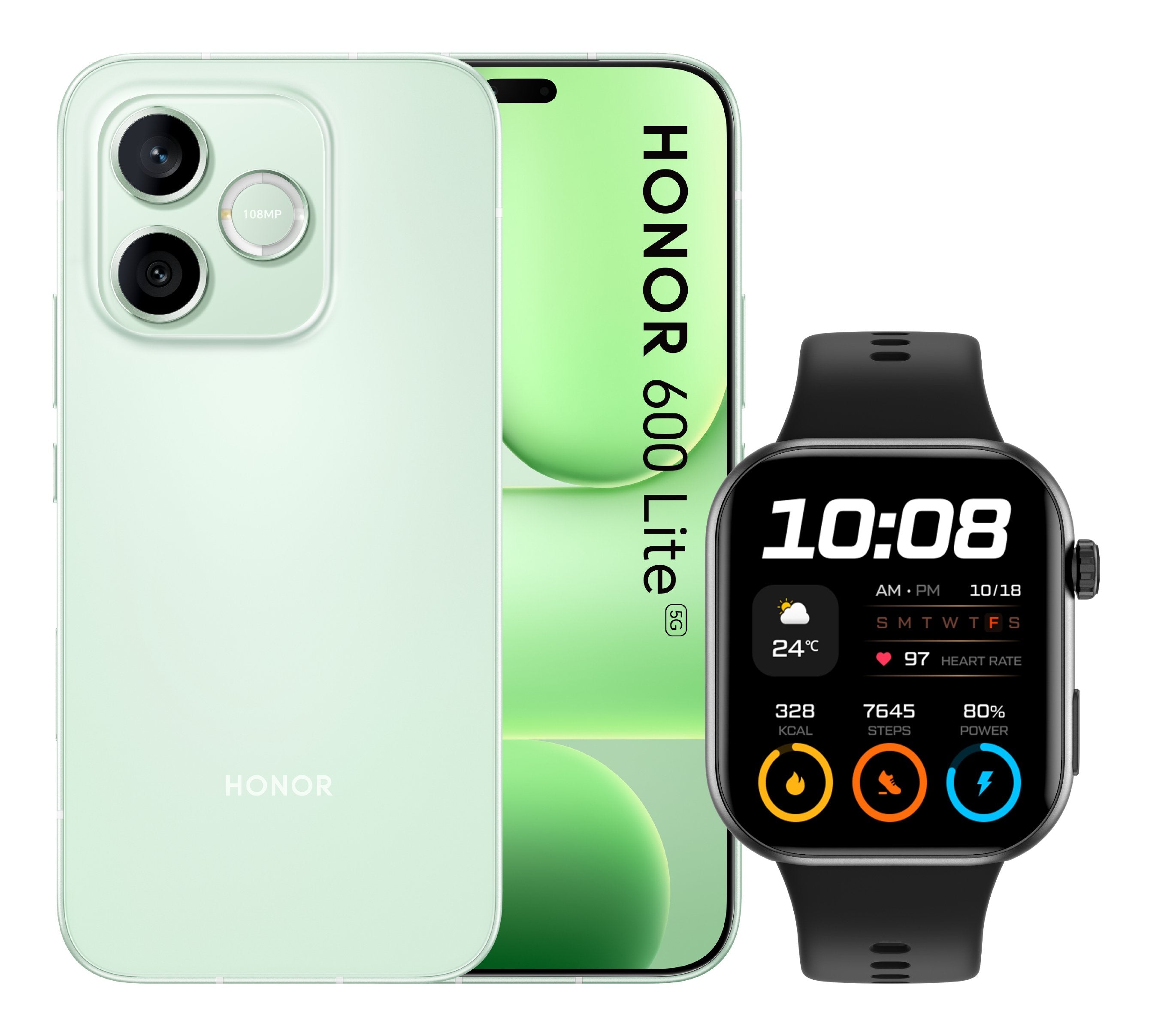 Honor 600 Lite 8+256gb 6.6"5g Sprout Green Ds + Watch 2i Ita