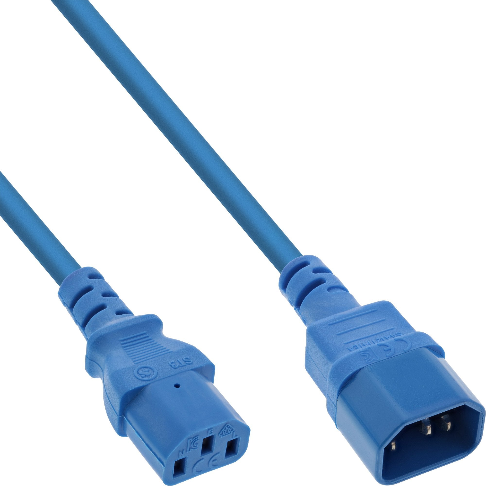 Inline® Cold Device Extension, C13 / C14, Blue, 1.5m