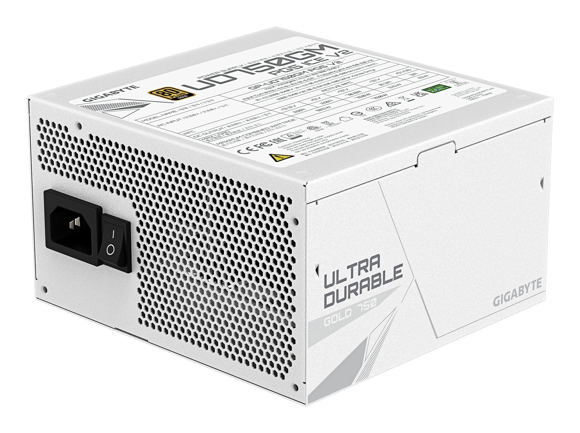 EAN 4719331556310 - GIGABYTE UD750GM PG5 V2 ICE unidad de fuente de alimentación 750 W 20+4 pin ATX Blanco imagen 4