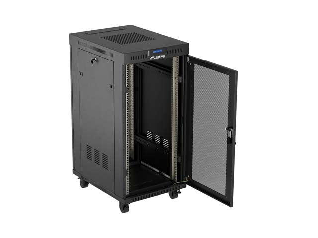 Lanberg Rack Cabinet 19" Free-Standing 24u 600x800 Flat Pack With Mesh Door Lcd Negro V2