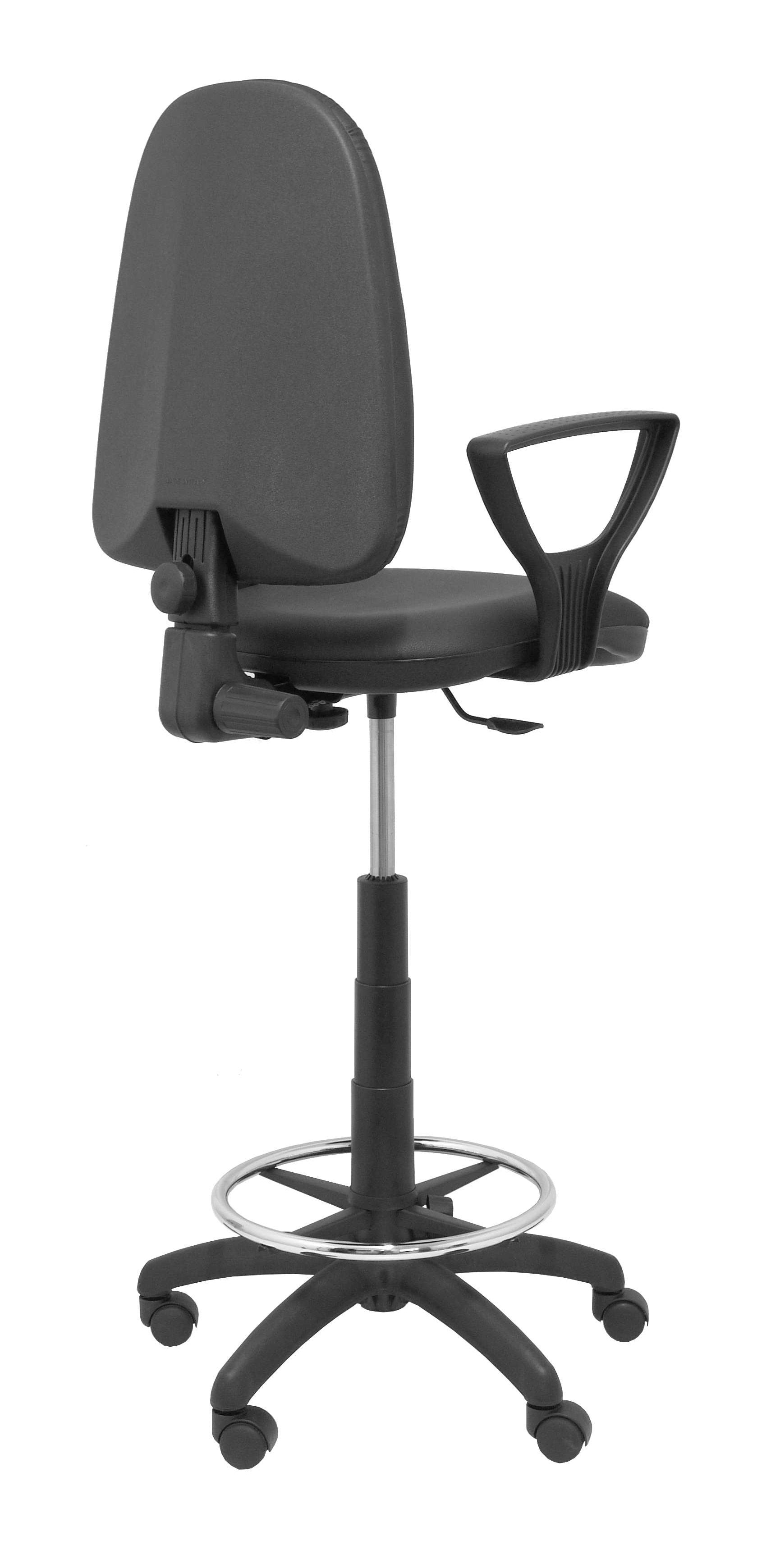 Taburete Ayna Similpiel Negro Con Brazos