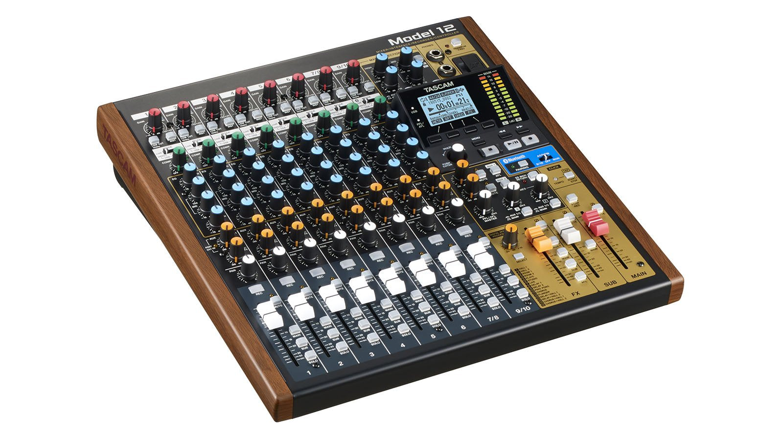 Tascam Model 12 12 Canales 20 - 20000 Hz Negro, Madera