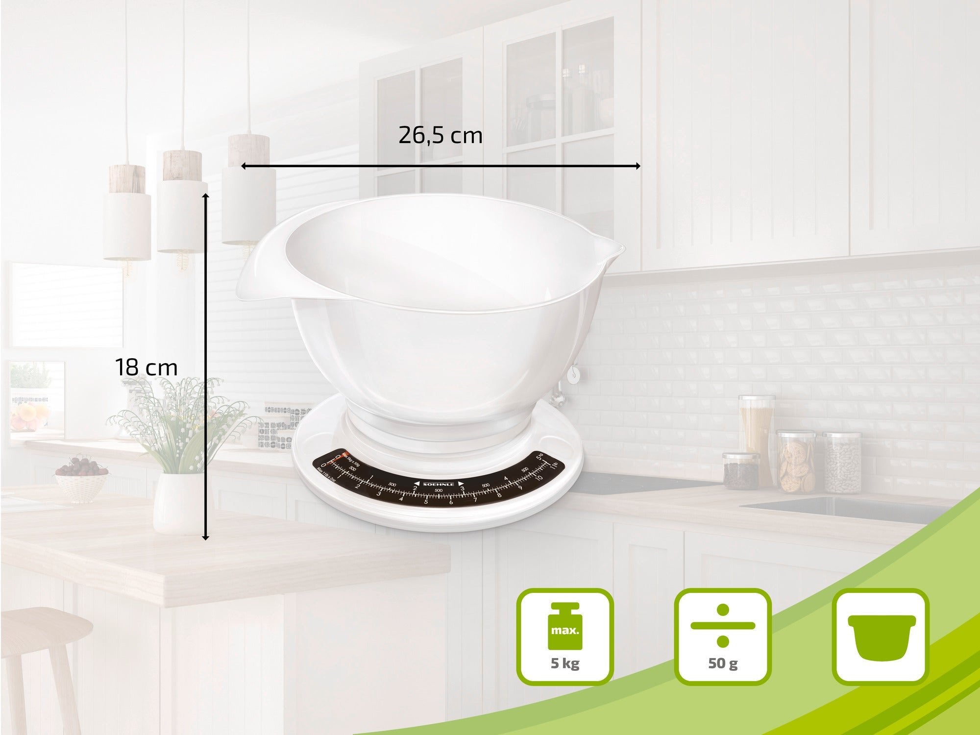 EAN 4006501650542 - Soehnle Culina pro Blanco Encimera Alrededor Báscula de cocina mecánica imagen 4