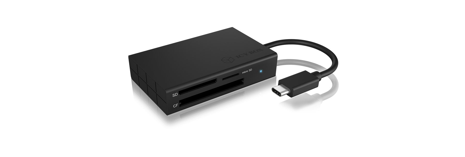 Lector De Tarjetas Externo Icy Box Ib-Cr401-C3 Negro Usb 3.2 Gen 1 (3.1 Gen 1) Type-C