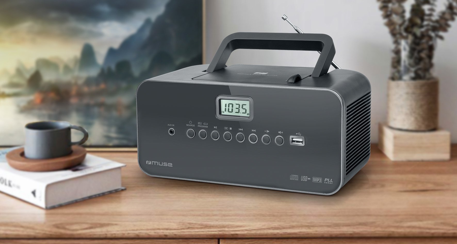 Radio Muse M-28dg Portable Lecteur, Grey