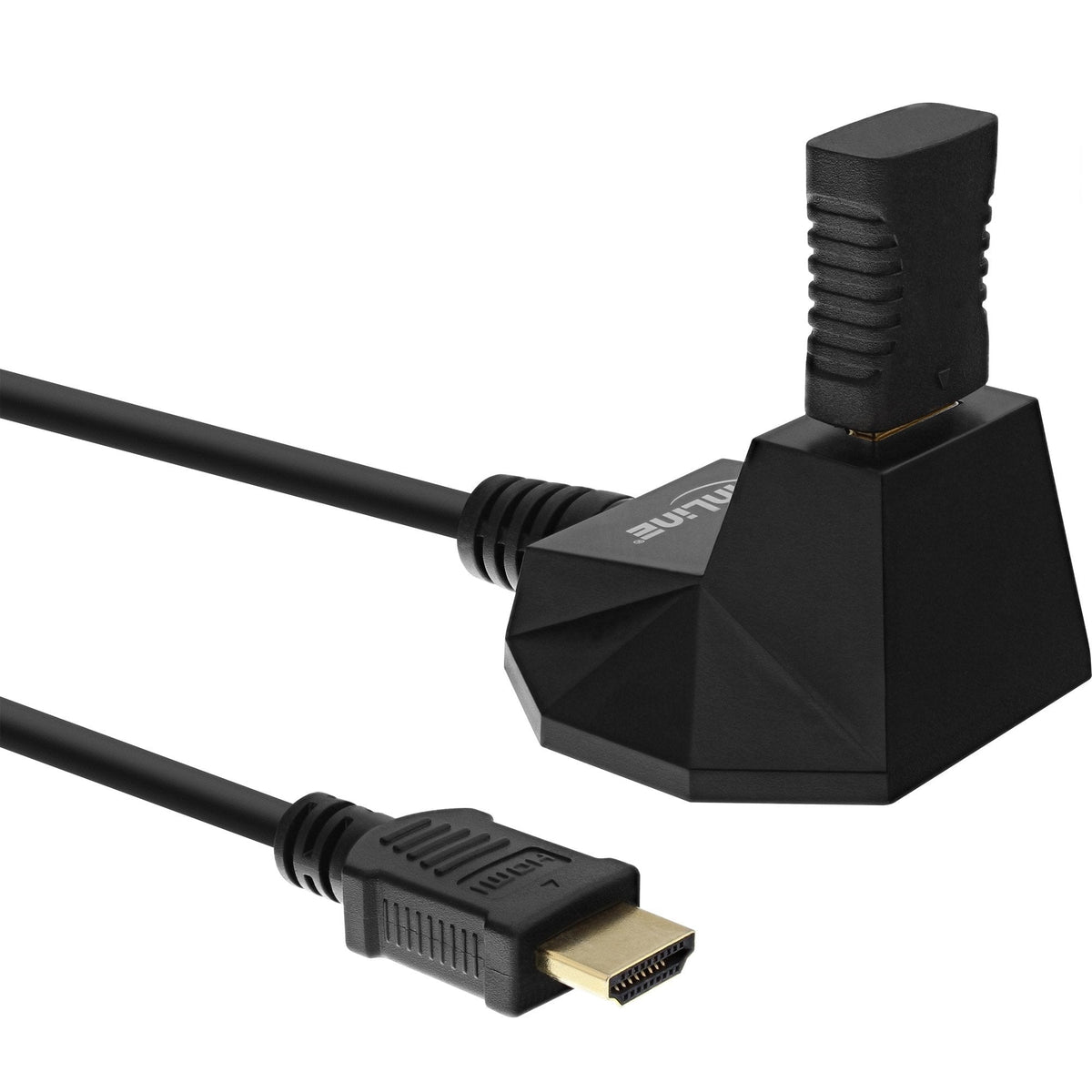 Estación Hdmi Inline, Cable Hdmi De Con Ethernet, M/F, Negro, Contactos Dorados, 5 M