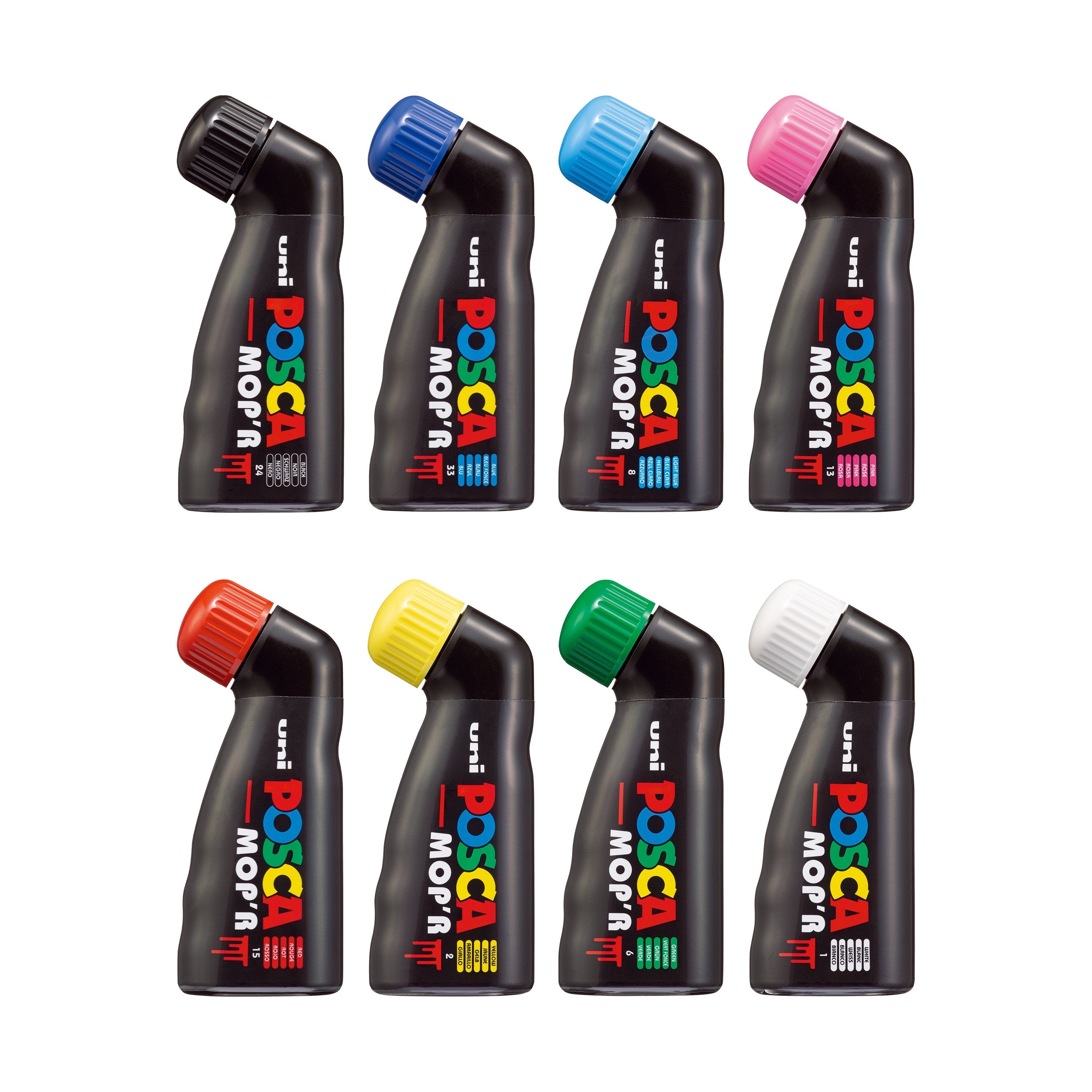 Posca Pcm-22 Pack De 8 Marcadores De Pintura - Punta Redondeada De Gomaespuma 3-19mm - Tinta Base Al Agua - Multi