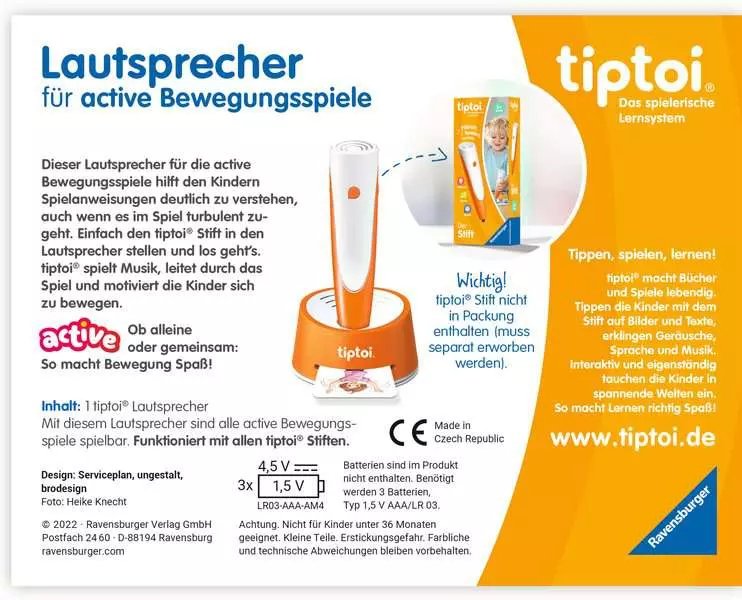 Ravensburger Tiptoi Altavoz Activo Naranja/Blanco 00093