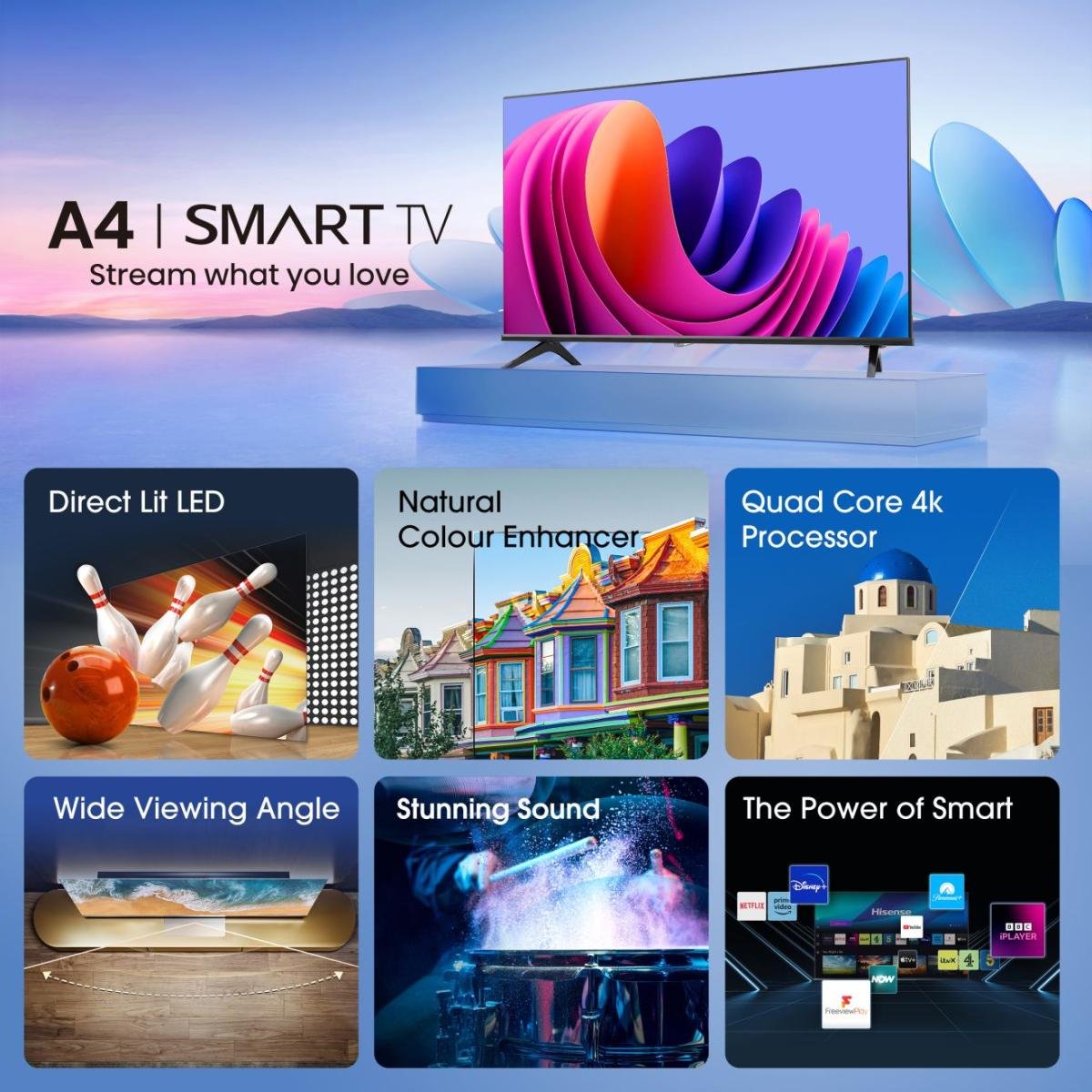 EAN 6942351405629 - Hisense 32A4N 81,3 cm (32") HD Smart TV Wifi Negro 200 cd / m² imagen 4