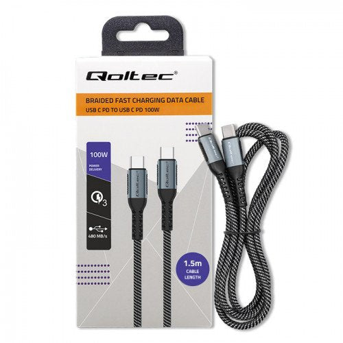 EAN 5901878523583 - Qoltec 52358 cable USB USB 2.0 1,5 m USB C Negro imagen 3