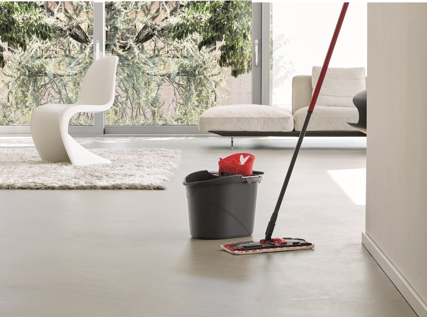 EAN 8001940011479 - Vileda SuperMocio Revolution Sistema mopa, fregona y cubo Tanque individual Negro, Rojo, Blanco imagen 12