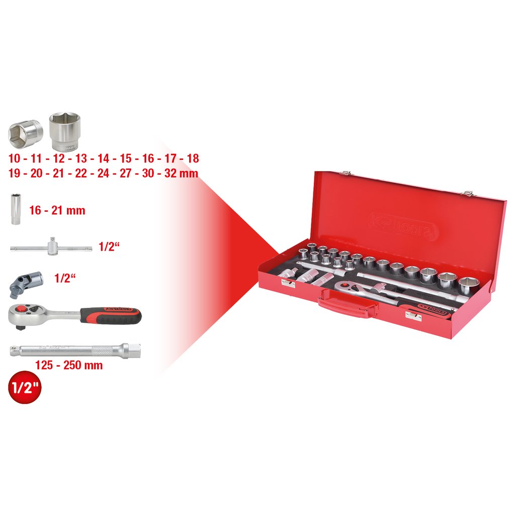 Ks Tools Knarre - 24 Uds. - 1/2" - In Maletín