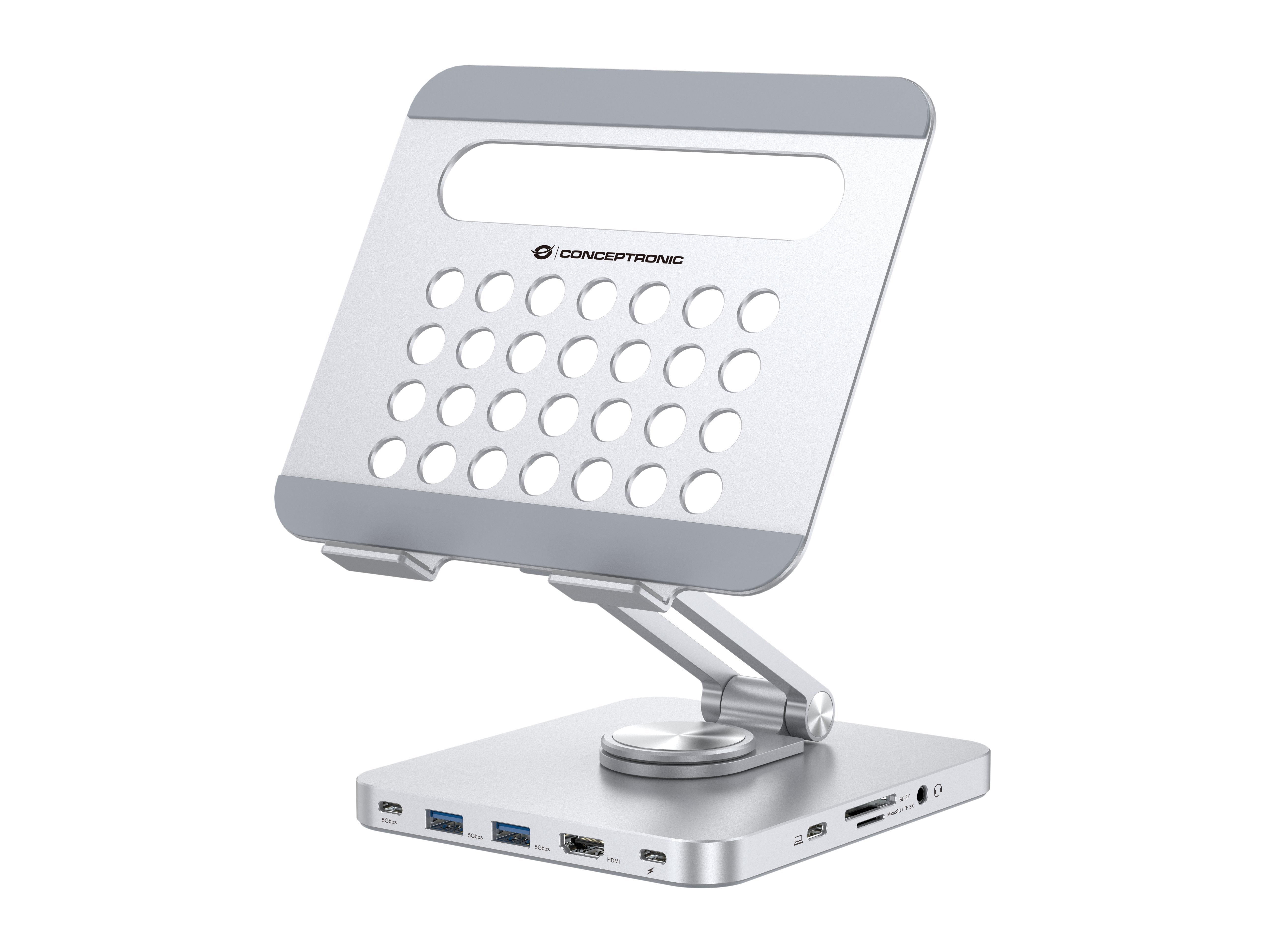 EAN 4015867236772 - Conceptronic DONN26G mueble y soporte para dispositivo multimedia Plata Tableta Carro para administración imagen 3