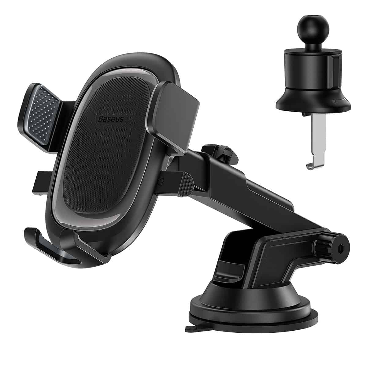 Soporte De Coche Baseus Ultracontrol Pro Zaciskowy Z Przyssawka/Hakiem Do Kratki Nawiewu - Negro