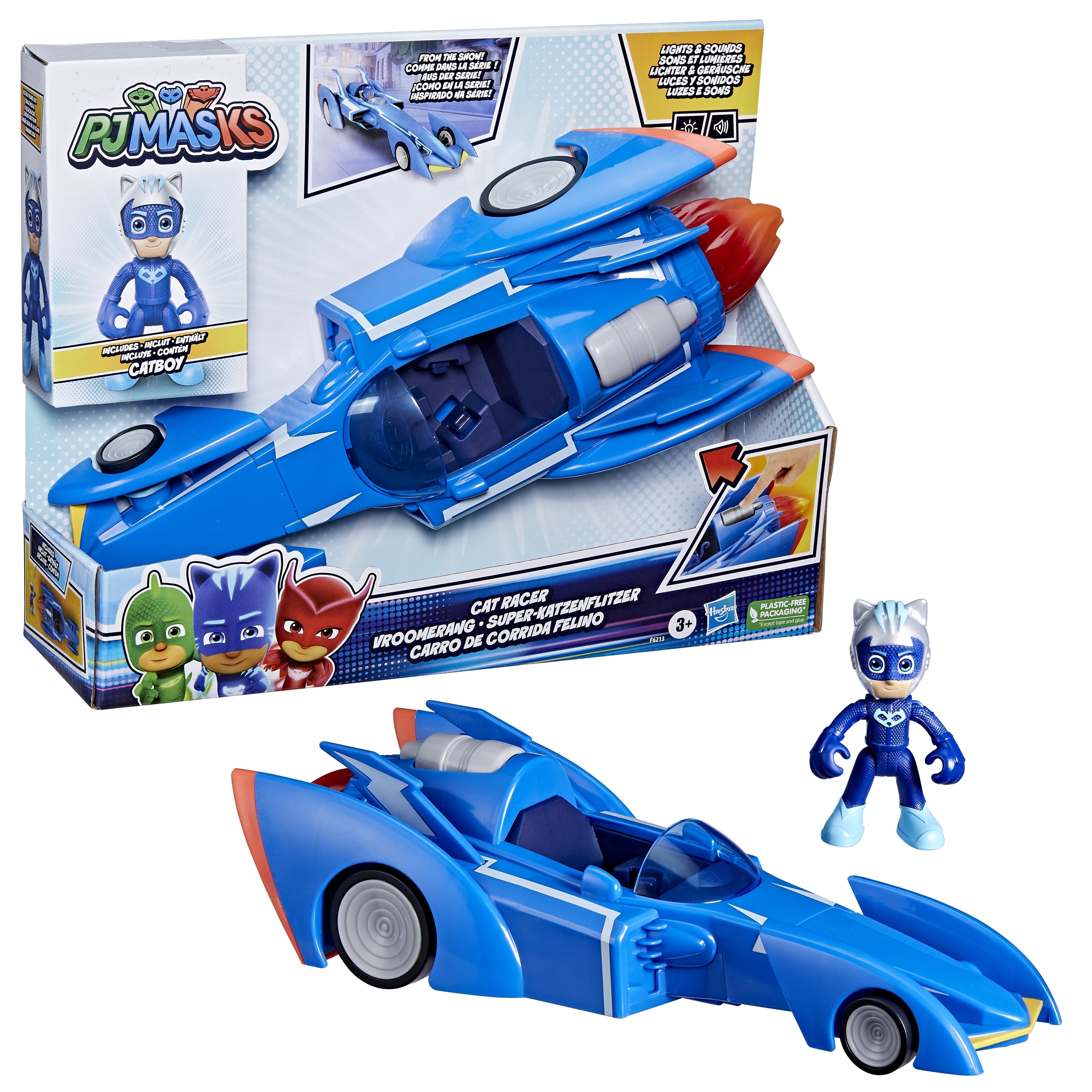 Figura Hasbro Gatomovil Pj Masks Power Heroes Súper Gato Móvil