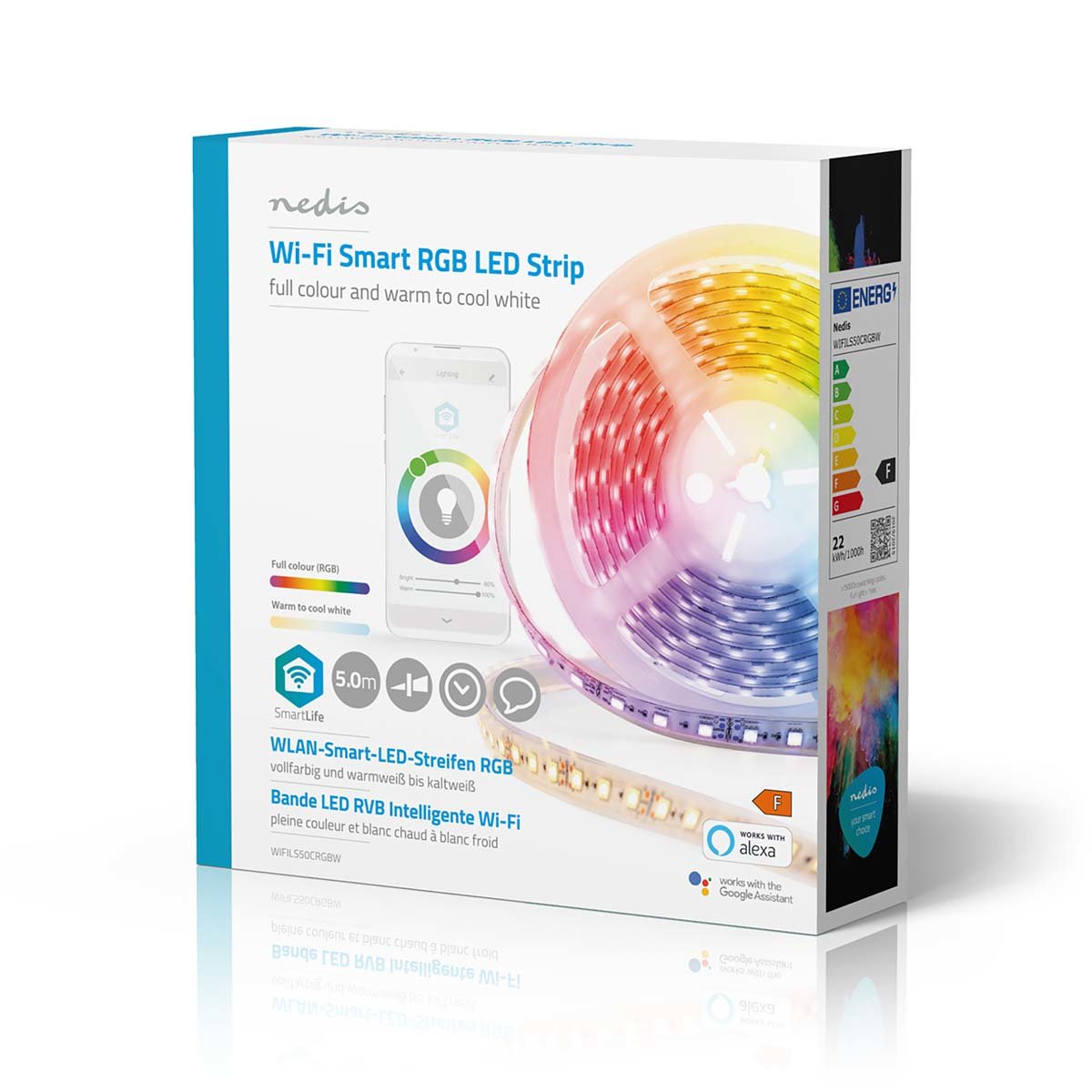 EAN 5412810303106 - Nedis WIFILS50CRGBW LED strip Azul, Blanco frío, Verde, Rojo, Blanco cálido 15 W F imagen 6