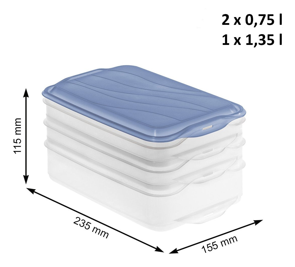 EAN 7610859257222 - Rotho RONDO Rectangular Contenedor Azul, Transparente imagen 3