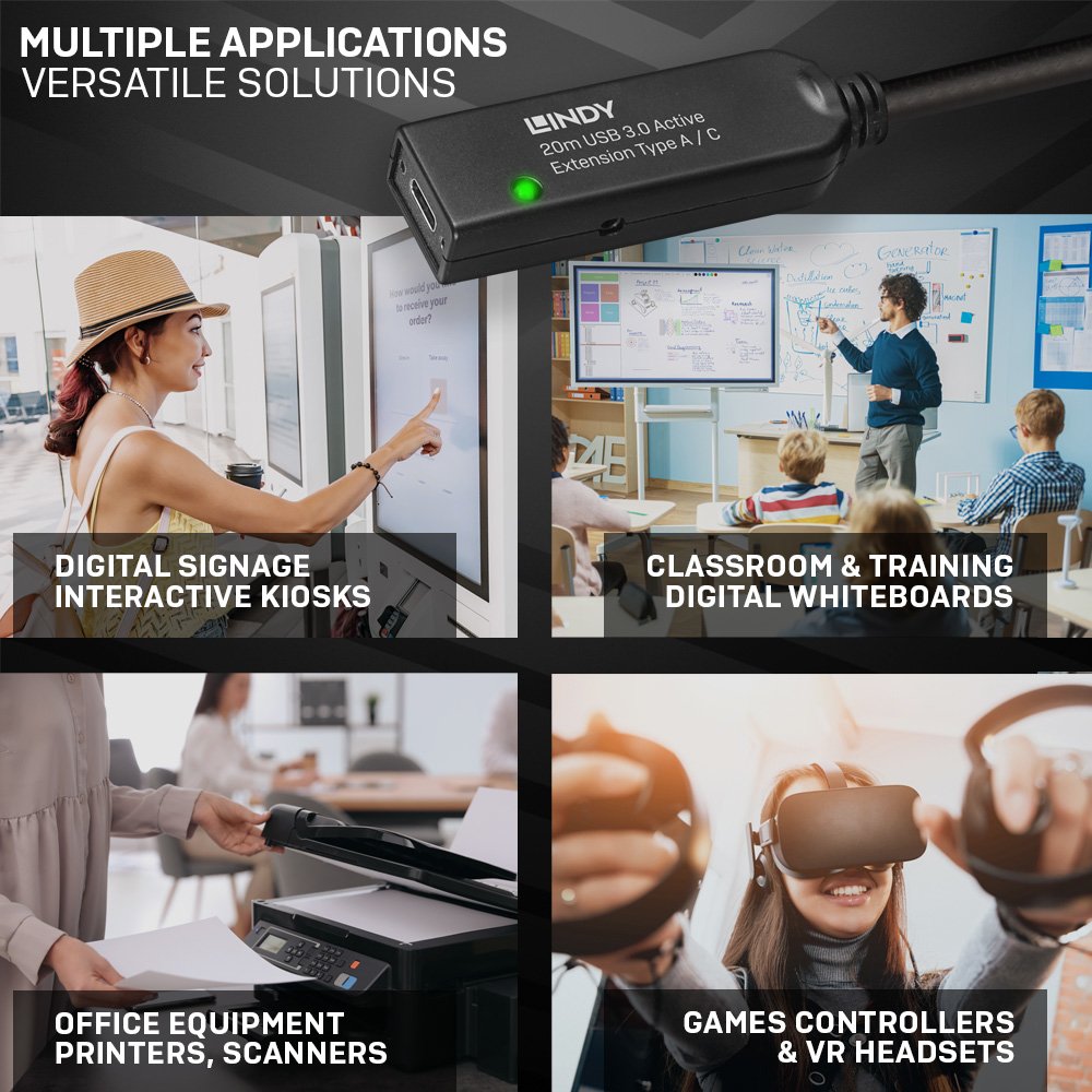 Cable Lindy 43375 Usb 3.2 Gen 1 (3.1 Gen 1) 20 M Usb A Negro