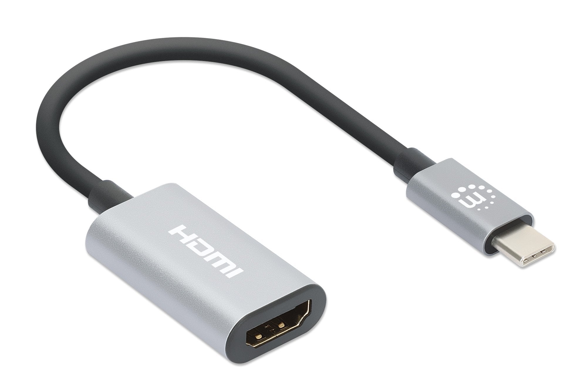 EAN 766623153973 - Manhattan 153973 adaptador de cable de vídeo 0,11 m USB Tipo C HDMI Gris imagen 2