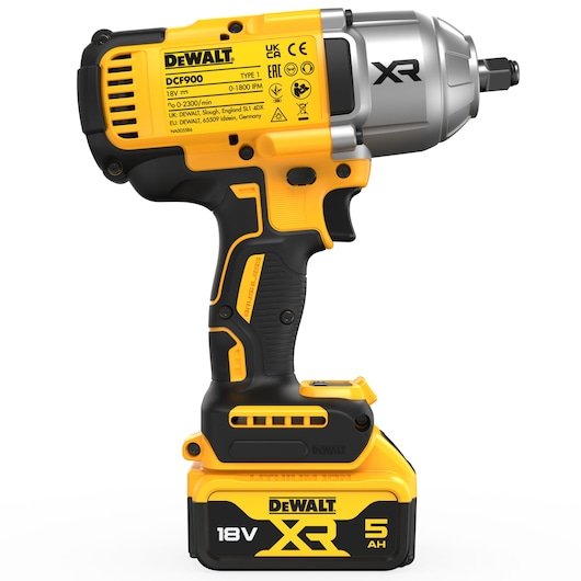 Dewalt Dcf900p2t-Qw Atornilladora De Impacto Con Batería 1/2" 1898 Nm Negro, Amarillo 18 V